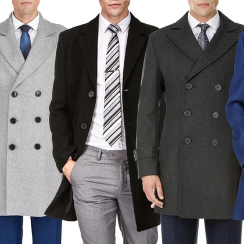 Braveman Men’s Double Breasted Wool Blend Coat